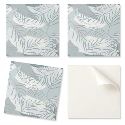 Obrázek produktu pro Vinylové dlaždice s tropickým vzorem listů, vhodné do kuchyně, rozměry 20 x 20 x 20 cm