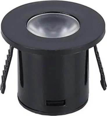 Image de Mini Spot LED Encastrable 1W 90° Rond Noir - Blanc Chaud 2300K - 3500K