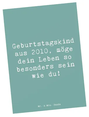 Produktbild von Mr. & Mrs. Panda Postkarte Spruch 2010 Geburtstag - Meeresbrise - Geschenk, Geburtstagsgeschenk, Happy Birthday, Feierlichkeiten, Alter, bildkarte, Ansichtskarte