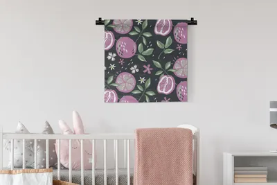 Produktbild von MuchoWow® Wandteppich Wandbehang Sommer - Blumen - Rosa 60x60 cm Tapisserie Dekoration Wandtuch - Dekorationen - Wand Decke