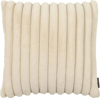 Produktbild von Kissenhülle - 45 x 45 cm - Creme - Samtoptik - mit Reißverschluss