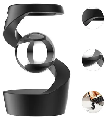 Produktbild von Metak Desktop Spinning Top Fidget Toy Metall Gyroskop Stressabbau Spielzeug Büro Deko Anti Stress Spielzeug Erwachsene Kinder Schwarz Silber
