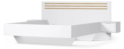 Produktbild von Bett FLOVIA – 160×200 oder 180×200 cm, mit 2 Nachttischen – 160×200 cm