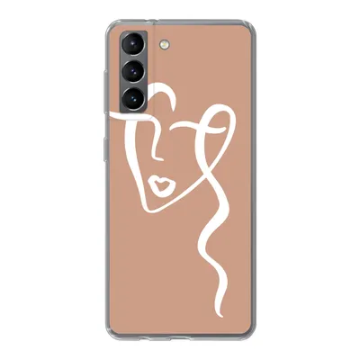 Produktbild von MuchoWow® Handyhülle Schutzhülle Hülle für Samsung Galaxy S21 Frau - Gesicht - Abstrakt Silikon Softcase Handy Hülle - Softcase