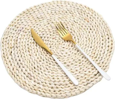 Produktbild von Famanu Platzdeckchen aus Seegras - Set von 6, abwaschbar, rund, 35 cm