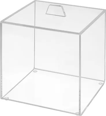 Produktbild von Quadratische Aufbewahrungsbox aus Acrylglas, mit Deckel 120x120x120mm,  transparent / durchsichtig / Kunststoff / Quadratisch / Sammelbox - Zeigis®