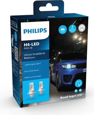 Image de Philips Lampe pour phare H4 LED Ultinon Pro 6000 Boost 2x 2.0