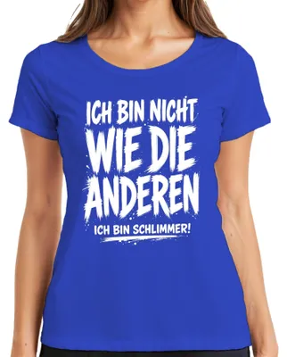 Productafbeelding van Ik ben niet zoals de anderen. Statement T-shirt voor dames, blauw, maat M