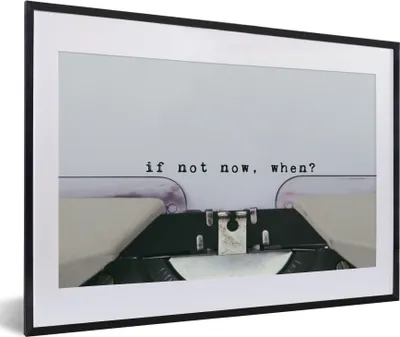 Produktbild von MuchoWow® MuchoWow® Gerahmtes Poster Schreibmaschine - Retro - Zitate 60x40 cm - Poster mit zchwarzem Bilderrahmen - Schlafzimmer - Plakat in Rahmen - Drucken