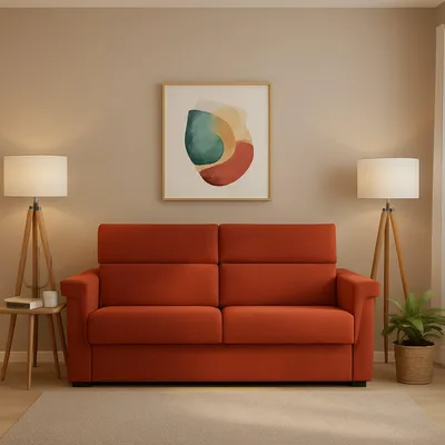 Immagine prodotto di Tenna - Divano Letto 2 Posti, 185x95 cm Arancione, Sfoderabile  Italy