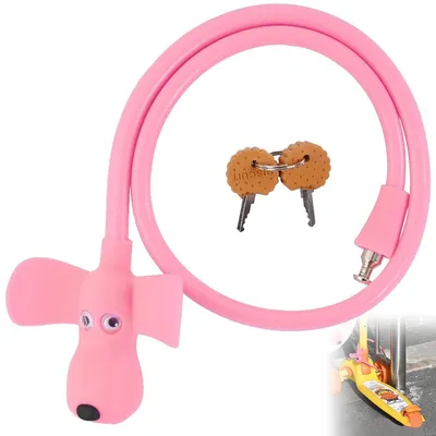 Produktbild von Fahrradschlösser,Puppy-Biscuit-Kabelschloss,Kinderfahrrad Schloss,Kinderfahrrad Schloss mit Schlüssel,Fahrradzubehör Kinder mit Silikon Überzogenes