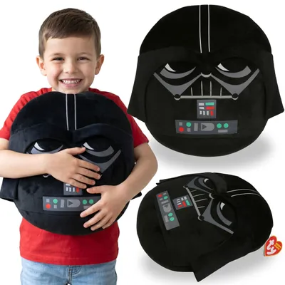 Produktbild von TY Star Wars Darth Vader Dekokissen, SQUISHY BEANIES, rundes Kuschelkissen fürs Zimmer, groß, 38 cm