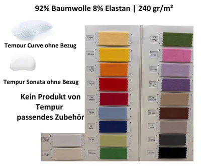 Produktbild von Kissenbezug für Tempur Curve Sonata S / M Reißverschluss Baumvolle Elasthan
