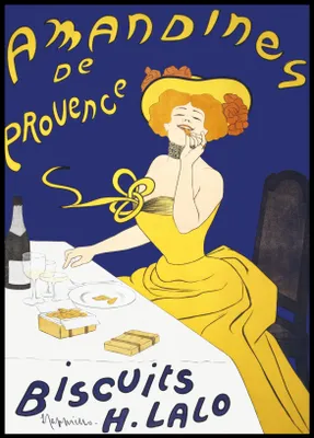 Produktbild von Plakat 64x90cm Frau, die Mandelkekse isst, Cappiello Vintage