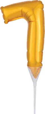 Obrázok produktu pre Amscan Fóliový balón 7 Junior 20,5 X 9,5 cm zlatý