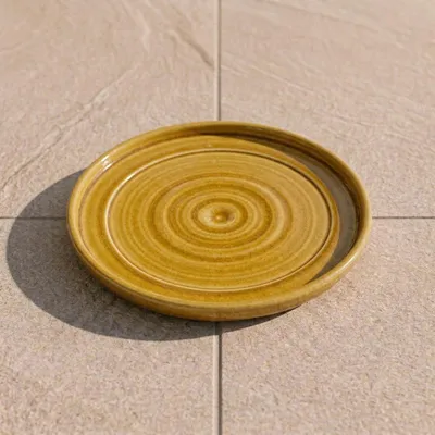 Zdjęcie produktu dla Podstawka pod doniczkę ceramiczna Provencelia Żółty, Ø29 cm x H5 cm, mrozoodporna
