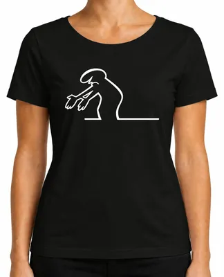 Imagen del producto de Camiseta para mujer, diseño "Linea Balum Strichmännchen Kult" de Osvaldo Cavandoli, color , talla S