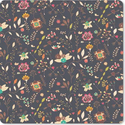 Produktbild von MuchoWow® Mauspad Mousepad Muster - Sommer - Blumen 20x20 cm - Mousepads - Maus Mat - Pad - Mausunterlage - Desk Mat - Bureauartikeln