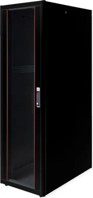 Produktbild von ROLINE Netzwerkschrank Basic 48,26cm 19Zoll 42 HE 600x1000 BxT Glastür schwarz