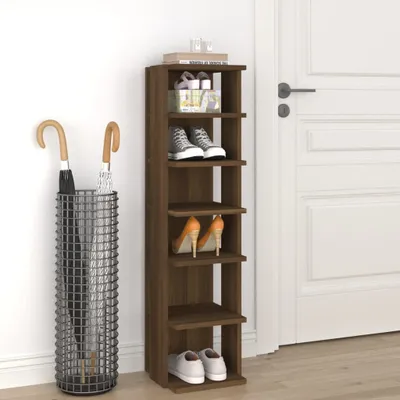 Produktbild von vidaXL Regál na topánky hnedý dubový vzhľad 27,5x27x102 cm odvodený výrobok z dreva