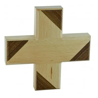Produktbild von Holzkreuz Ecken Buche Nussbaum-Einlage 13 cm Kruzifix