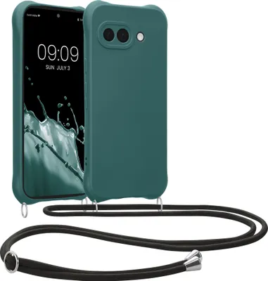 Kwmobile Necklace Case Für Google Pixel 7a – Silikon-Hülle Mit Umhängekordel, Dunkelblau