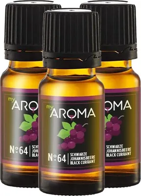 Produktbild von myAROMA Flavour Drops – Schwarze Johannisbeere, 3x10ml, Zuckerfrei & Vegan