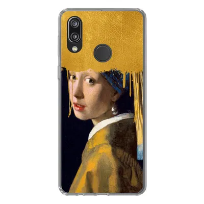 Produktbild von MuchoWow® Handyhülle Schutzhülle Hülle für Huawei P20 Lite (2020) Mädchen mit einem Perlenohrring - Gold - Vermeer Silikon Softcase Handy Hülle - Kartenhalter