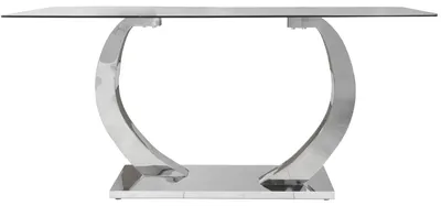Rechteckiger Esstisch, Metall & Glas, 160x90x75 cm, chrom
