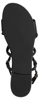 Produktbild von MARCO TOZZI Damen Sandale glänzende Bänder Schnalle Vegan 2-28101-46, Größe:38 EU, Farbe:Schwarz