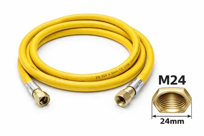 Immagine prodotto di Profielenloods – Tubo flessibile per gas Premium M24 x M24 Lunghezza 1000 mm (100 cm)