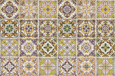 Produktbild von Fliesenaufkleber 10×10 cm – 24 Stück – Selbstklebend – Wasserfest – Pflegeleicht – Hitzebeständig – Für Küche & Bad – Blumenmotive und Ornamente