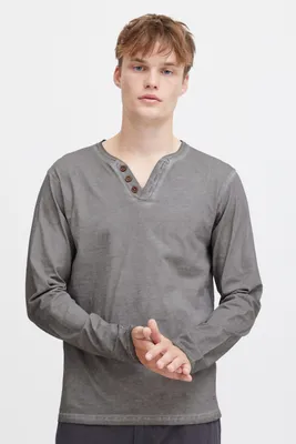 Produktbild von SOLID SDTinox Herren Longsleeve Langarmshirt Shirt mit V-Ausschnitt 100% Baumwolle Regular fit