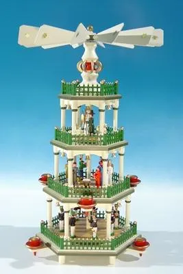 Produktbild von Tischpyramide Christi Geburt 4 Etagen weiß historisch BxHxT 27x45x27cm NEU