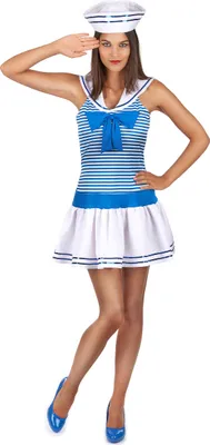 Immagine prodotto di Costume da marinaio da donna bianco-blu - S