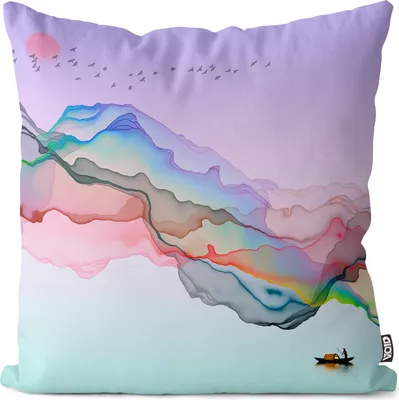 Produktbild von VOID Kunst Regenbogen Landschaft Berge Kissenbezug Kissenhülle Polyester Dekoration Outdoor Dekokissen