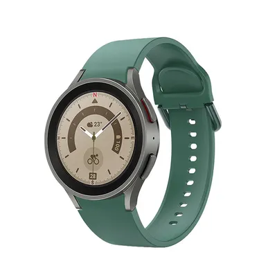 Produktbild von SYSTEM-S Armband 20 mm aus Silikon für Samsung Galaxy Watch 5 4 Smartwatch in Grün