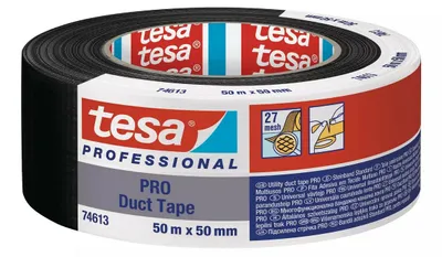Productafbeelding van tesa 74613-00002-00, tesa Gewebeband Duct Tape PRO, 50 mm x 50 m, zwart