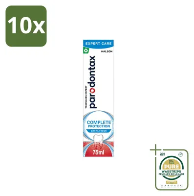 Immagine prodotto di 10 tubetti di dentifricio Parodontax Complete Protection Extra Fresh - 75 ml - Confezione risparmio - 10 pezzi