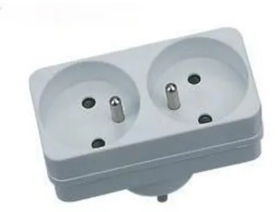 Image de Biplite 2 prises 16 A façade - adaptateur multiprise avec protection surcharge