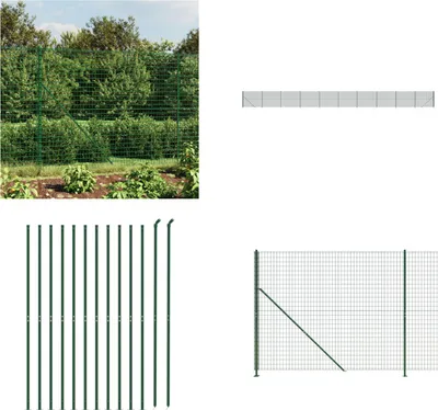 Produktbild von vidaXL Maschendrahtzaun mit Bodenflansch Grün 1,8x25 m - Maschendrahtzaun - Maschendrahtzäune - Gartenzaun - Maschendraht