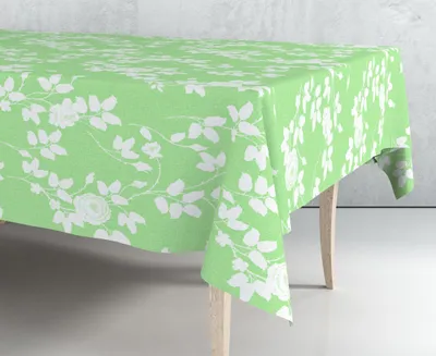 Imagen del producto de Mantel de Hule Estampado por Metros - Flores Verdes 43278-2