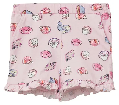 Produktbild von s.Oliver Shorts aus Baumwollmix, kurze Länge, mit hohem Elastikbund, Rüschen und Allover-Print