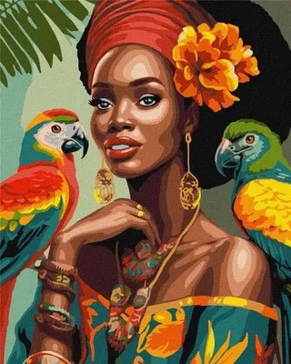 Produktbild von Malen nach Zahlen – Afrikanische Fashionista – Ideyka