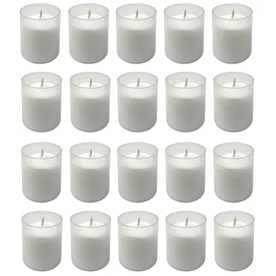 Produktbild von 20er Set Grablicht Weiss | Grabkerze Kleine Friedhofskerzen | Grabbrenner Nr.40 Gedenkkerze | Grableuchte Trauerlicht | Grablichtkerze Grabdekoration