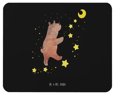 Produktbild von Mr. & Mrs. Panda Mouse Pad Bär Träume - Schwarz - Geschenk, Traum, Mousepad, mauspad pc, Träumen, Traumdeutung, laptop, mausunterlage, Teddy
