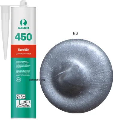 Produktbild von Ramsauer 450 Sanitär 1K Silikon Dichtstoff 310ml Kartusche alu