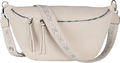 Produktbild von Umhängetasche XXL Bauchtasche (DB-001) Bag Hüfttasche Kunstleder Italy-Design BEIGE