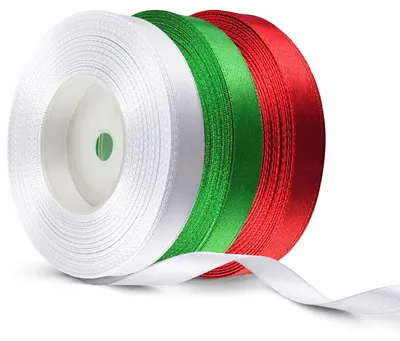 Produktbild von Netuno Satinband 12mm 3er Set Geschenkband Mixfarbe Weihnachten