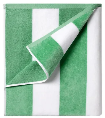 Immagine prodotto di Asciugamano da spiaggia in cotone, motivo a righe, verde, dimensioni 90 x 180 cm